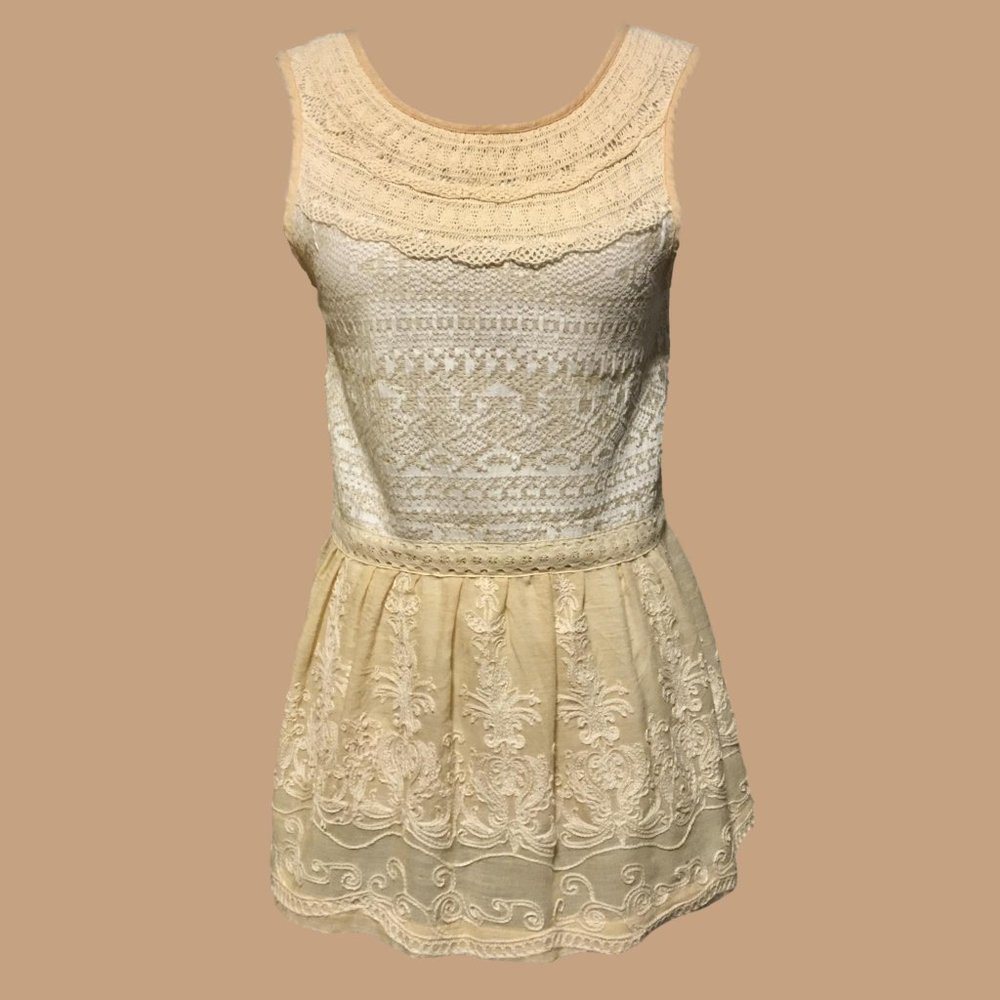 One September Embroidered Peplum Top - Small